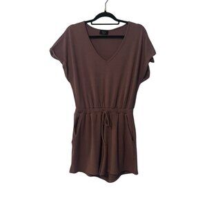 Vici Women’s Brown Ribbed Romper Size L